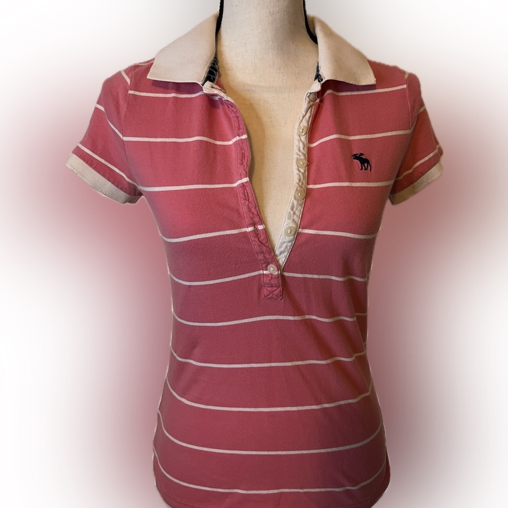 Abercrombie & Fitch Vintage Pink Striped Polo - Picture 5 of 5